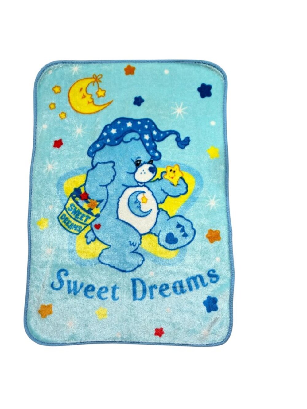 Vintage Care Bears Sweet Dreams Bedtime Bear Toddler Baby Blanket Excellent Cond